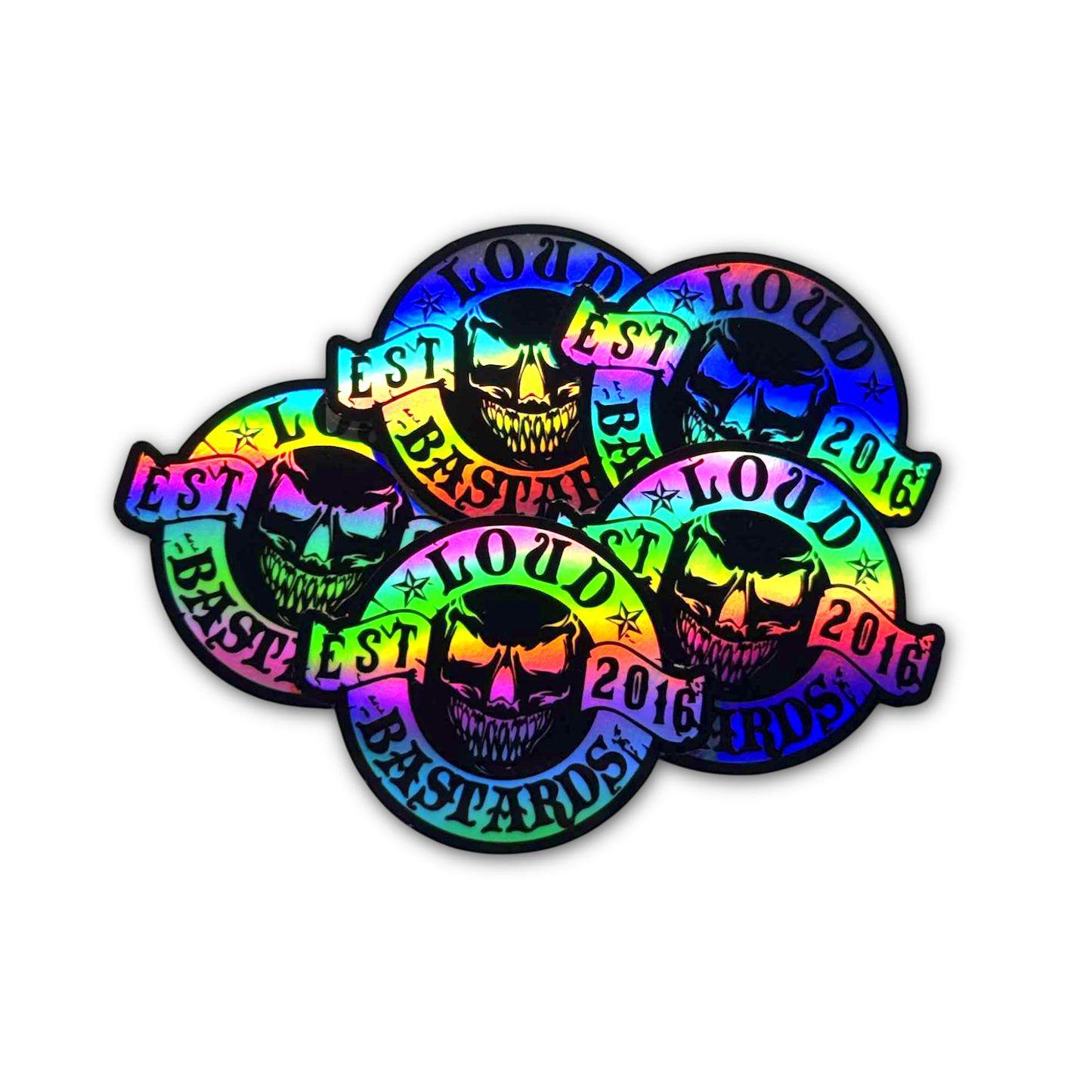 Loud Bastards Signature HOLO Sticker 5x5cm x5